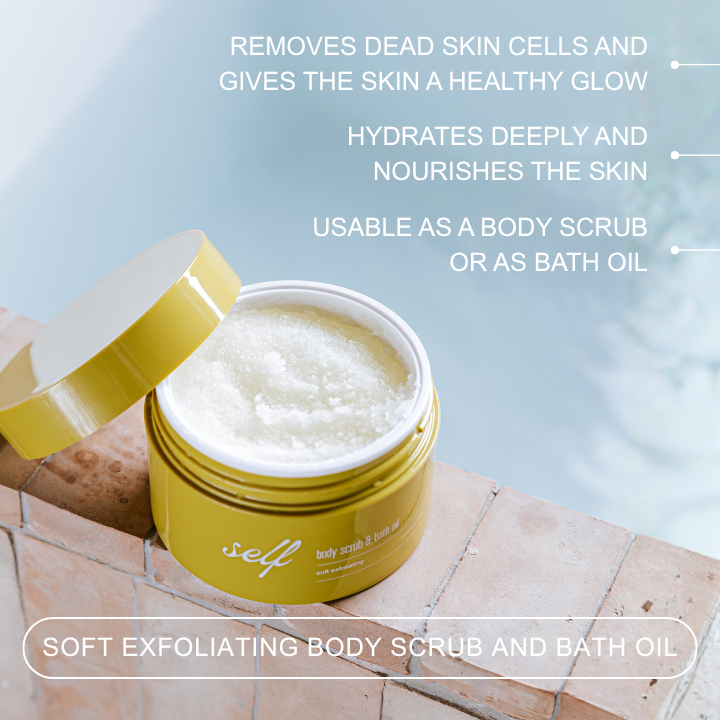 SOFT EXFOLIATING BODY SCRUB AND BATH OIL