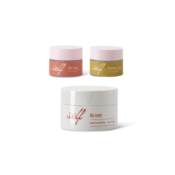 THE BESTSELLERS COLLECTION - fullsize day cream with travelsize night cream and deo